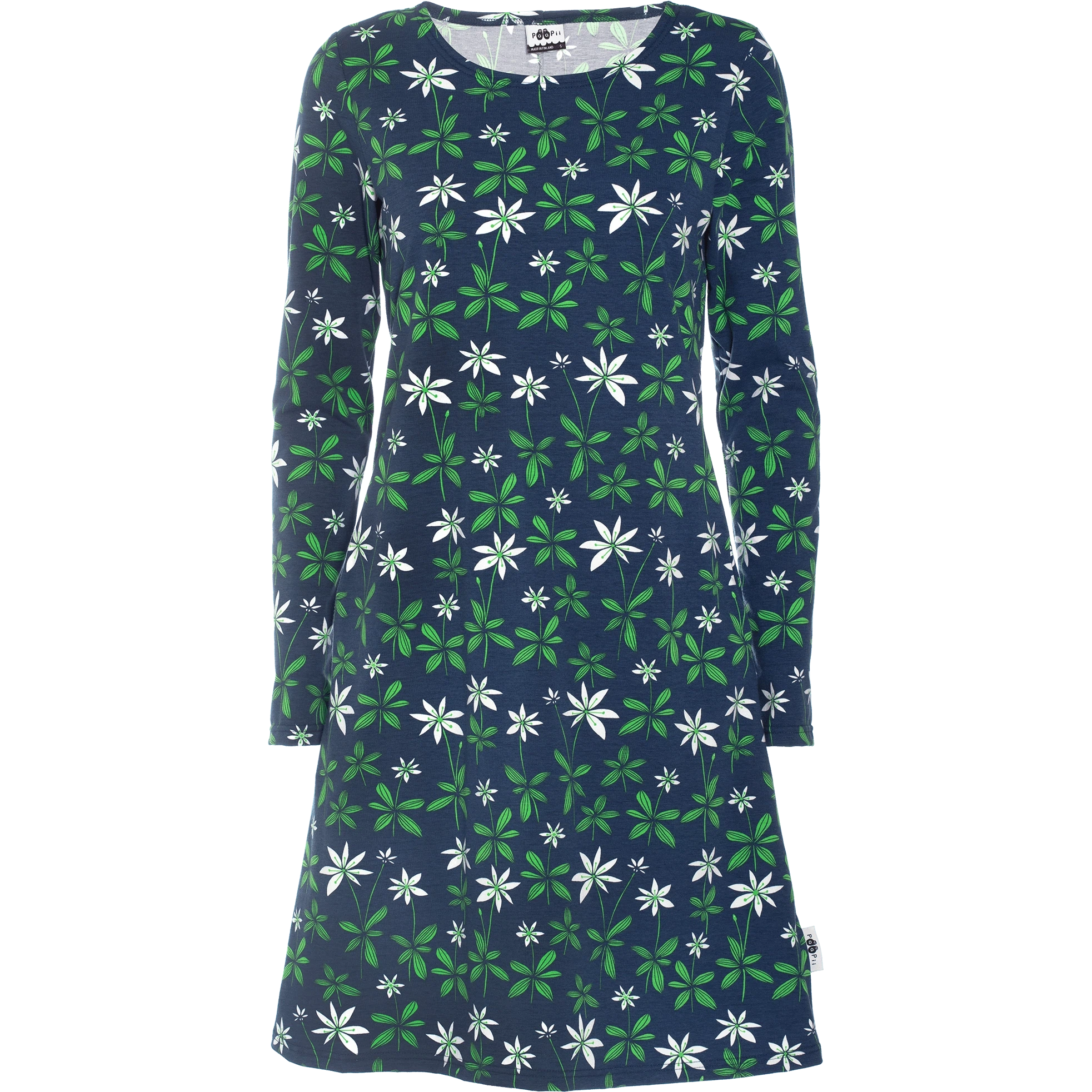 Adult's SINI Dress - Starflower in Blueberry Green-PaaPii-centristecnologia