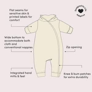 Blue Bear Adaptive Reversible Hooded Snug As A Bug Suit - 2 Left Size 3-4 & 5-6 years-Little Green Radicals-centristecnologia