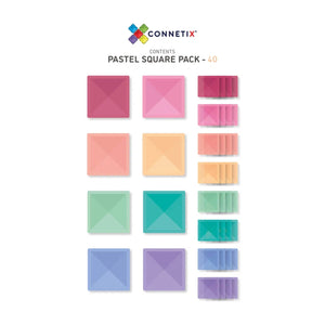 Pastel Square Pack - 40 pieces-Connetix-centristecnologia