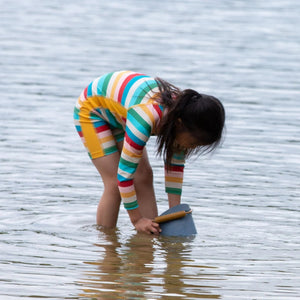 Rainbow Stripe UPF 50+ Recycled Sunsafe Sunsuit - 2 Left Size 4-5 & 6-7 years-Little Green Radicals-centristecnologia