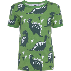 VISA Short Sleeve Shirt - Dinosaur in Forest and Dark Green-PaaPii-centristecnologia