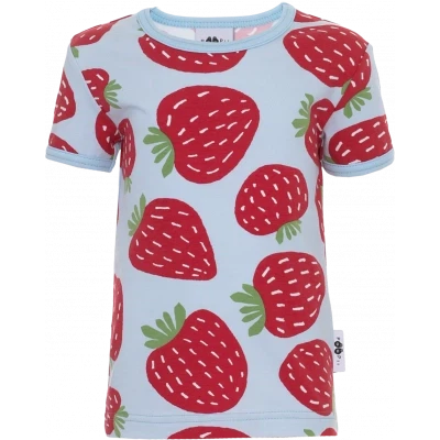 VISA Short Sleeve Shirt - Strawberry on Blue - 2 Left Size 4-5 & 6-7 years-PaaPii-centristecnologia