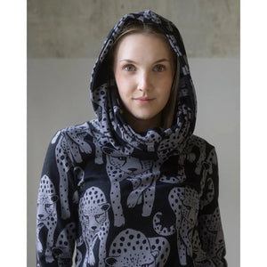 Adult's HALLA Cheetah Hoodie in Dark Grey-PaaPii-centristecnologia