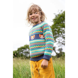 Fairisle / Tiger Fowey Fairisle Knitted Sweater - 2 Left Size 6-7 & 7-8 years-Frugi-centristecnologia